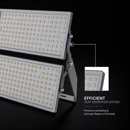 LED Reflektor LED/500W/230V 4000K IP65 šedá