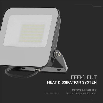 LED Reflektor LED/50W/230V 4000K IP65 černá