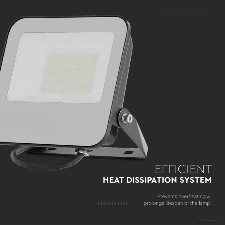 LED Reflektor LED/50W/230V 4000K IP65 černá