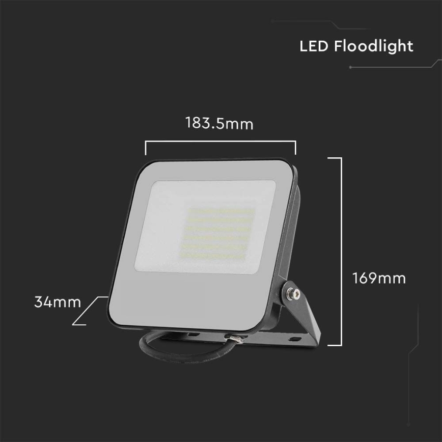 LED Reflektor LED/50W/230V 4000K IP65 černá