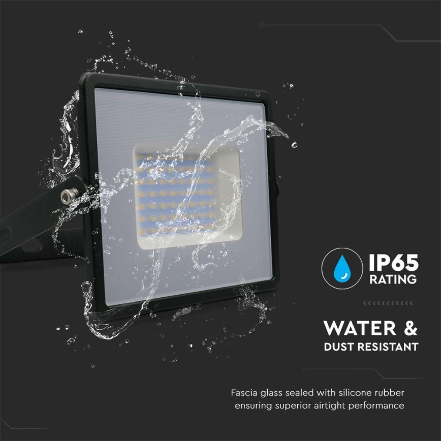 LED Reflektor LED/50W/230V 6500K IP65 černá
