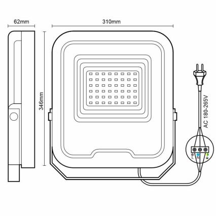 LED Reflektor PROFI LED/200W/180-265V 5000K IP65