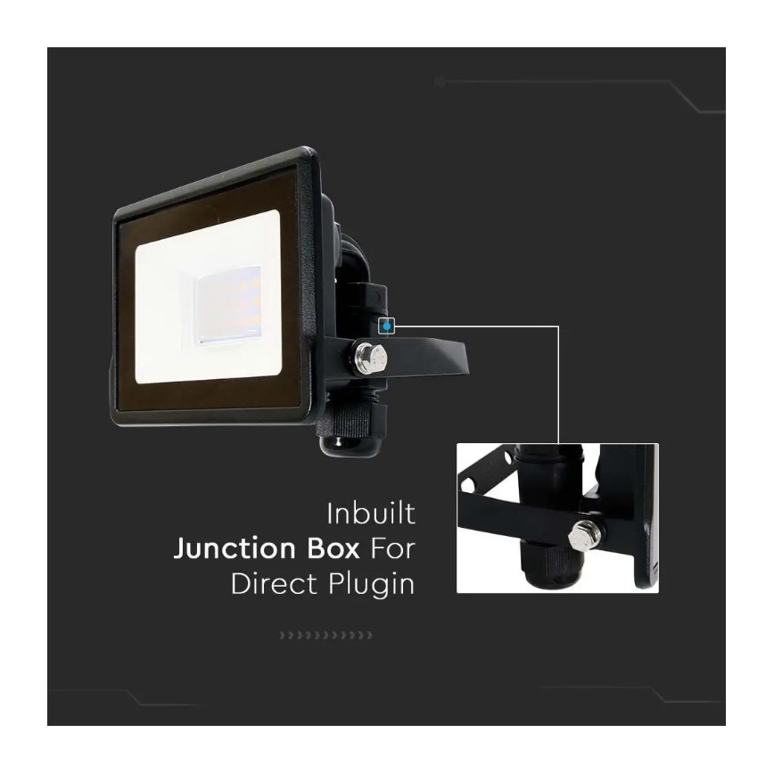 LED Reflektor s přímým napojením SAMSUNG CHIP LED/10W/230V IP65 3000K černá