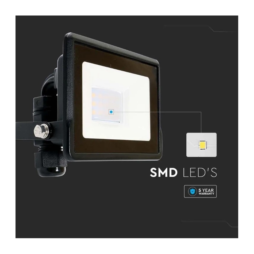 LED Reflektor s přímým napojením SAMSUNG CHIP LED/10W/230V IP65 6500K černá