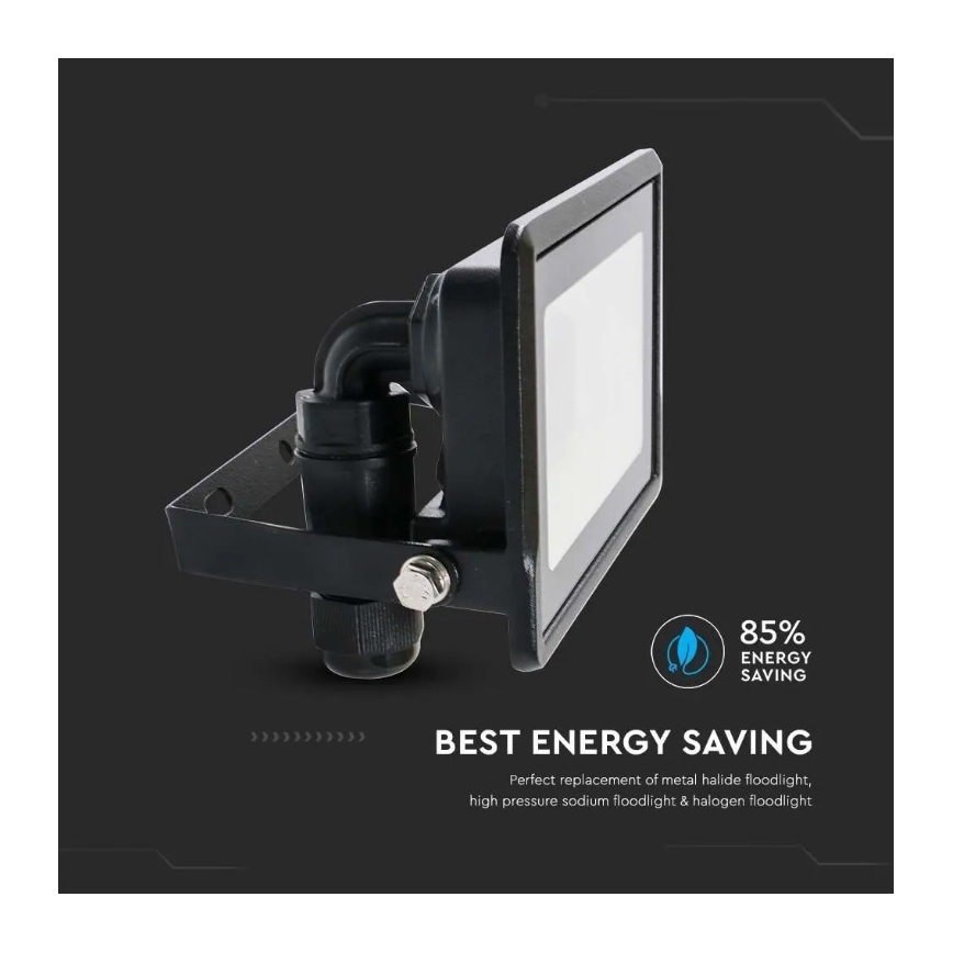 LED Reflektor s přímým napojením SAMSUNG CHIP LED/10W/230V IP65 6500K černá