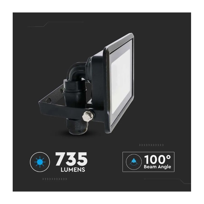 LED Reflektor s přímým napojením SAMSUNG CHIP LED/10W/230V IP65 6500K černá