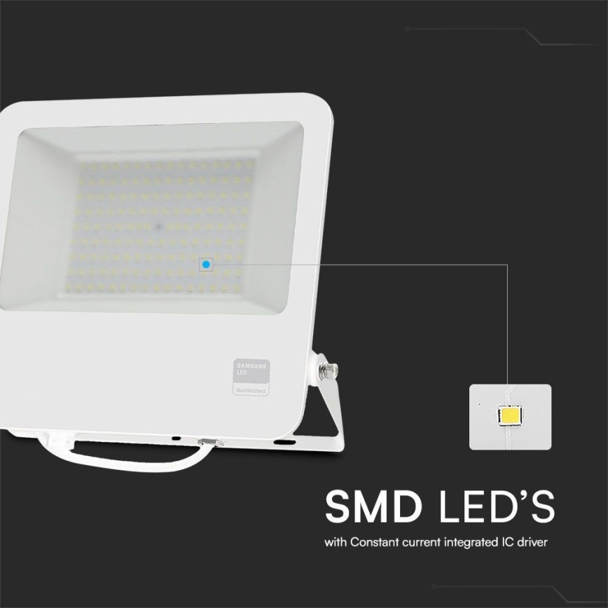 LED Reflektor SAMSUNG CHIP LED/100W/230V 6400K IP65 bílá