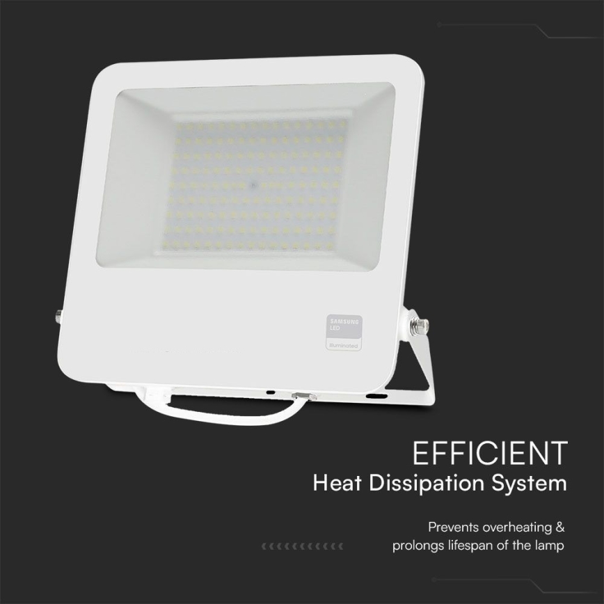 LED Reflektor SAMSUNG CHIP LED/100W/230V 6400K IP65 bílá