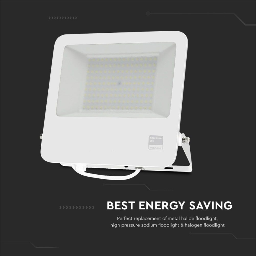 LED Reflektor SAMSUNG CHIP LED/100W/230V 6400K IP65 bílá