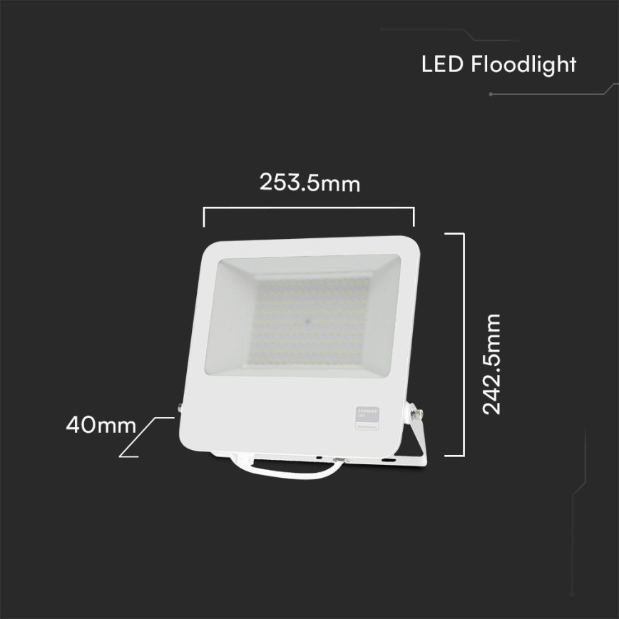 LED Reflektor SAMSUNG CHIP LED/100W/230V 6400K IP65 bílá