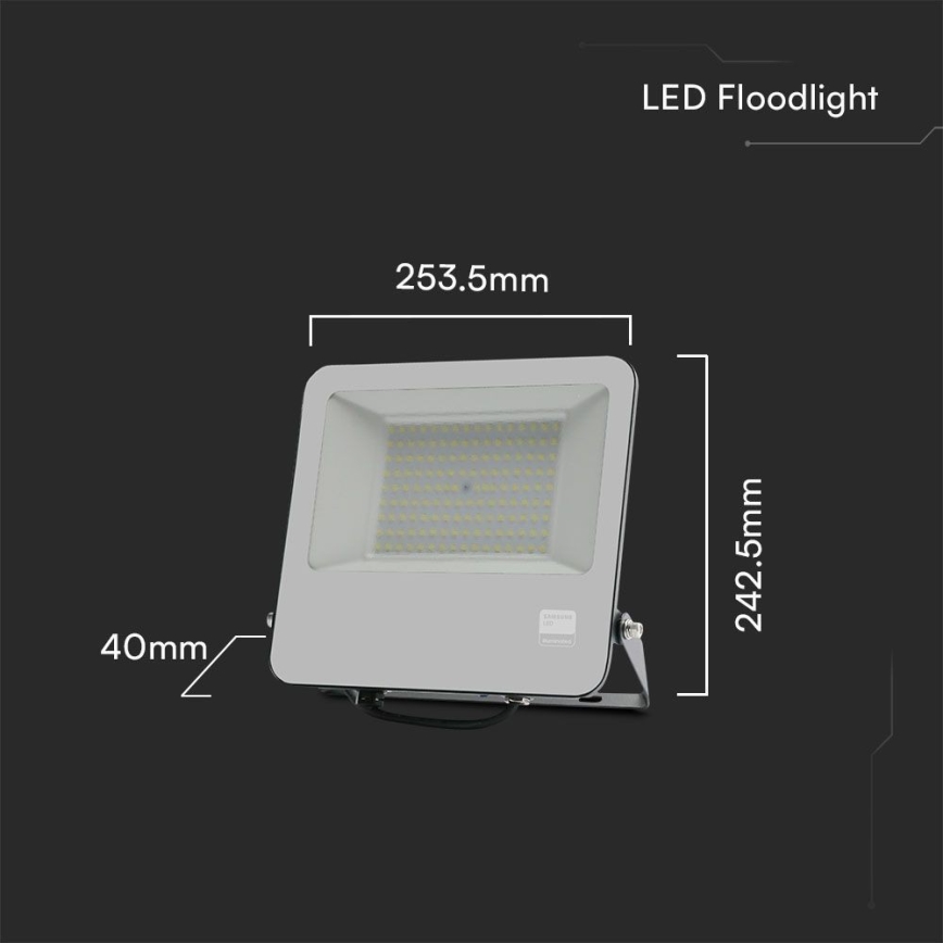 LED Reflektor SAMSUNG CHIP LED/100W/230V 6400K IP65 černá