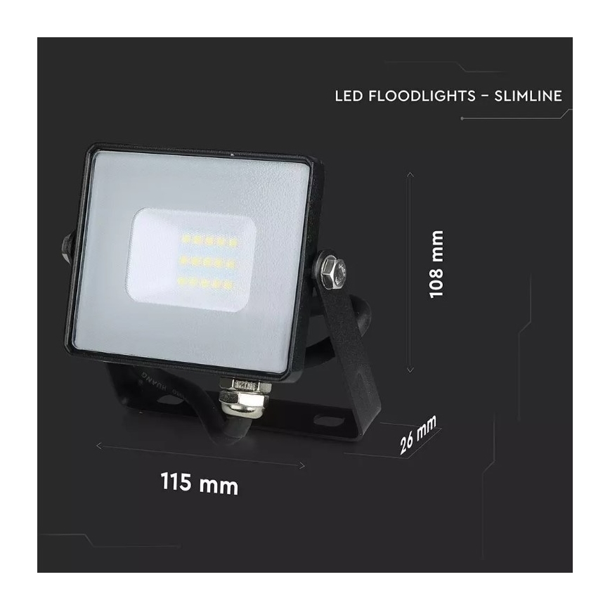 LED Reflektor SAMSUNG CHIP LED/10W/230V IP65 3000K černá
