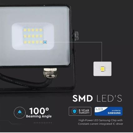 LED Reflektor SAMSUNG CHIP LED/10W/230V IP65 6400K černá