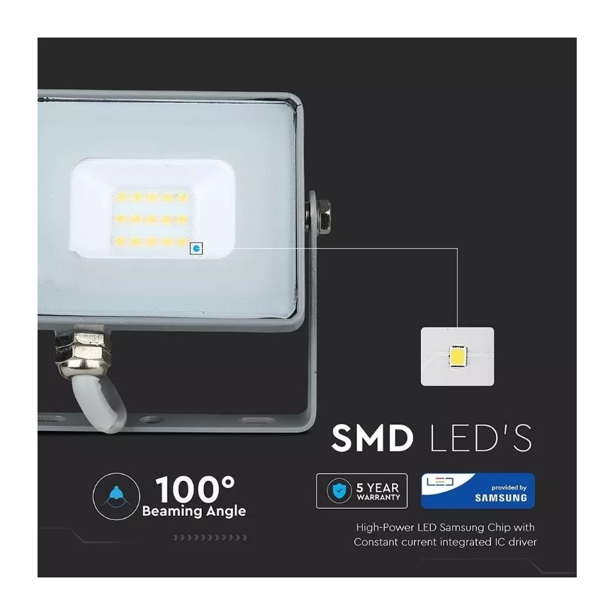 LED Reflektor SAMSUNG CHIP LED/10W/230V IP65 6400K šedá