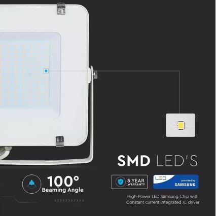 LED Reflektor SAMSUNG CHIP LED/150W/230V 3000K IP65 bílá