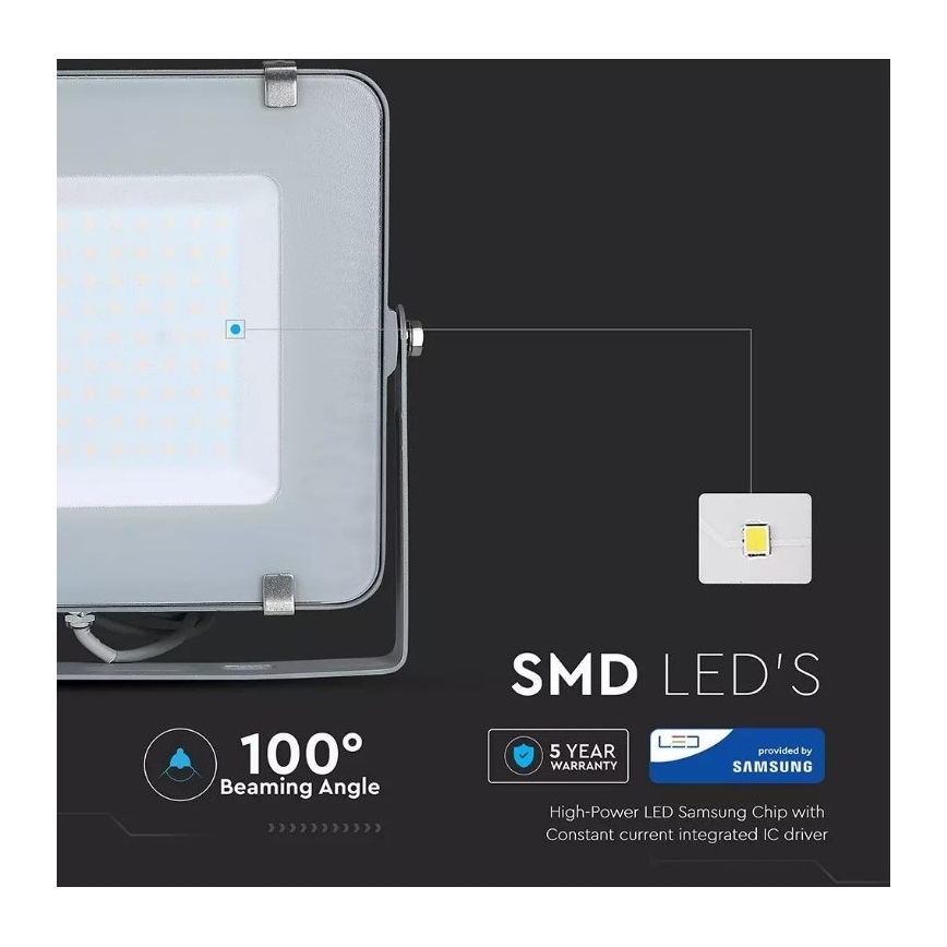 LED Reflektor SAMSUNG CHIP LED/150W/230V 3000K IP65 šedá