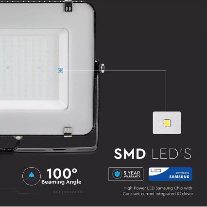 LED Reflektor SAMSUNG CHIP LED/150W/230V 6400K IP65 černá