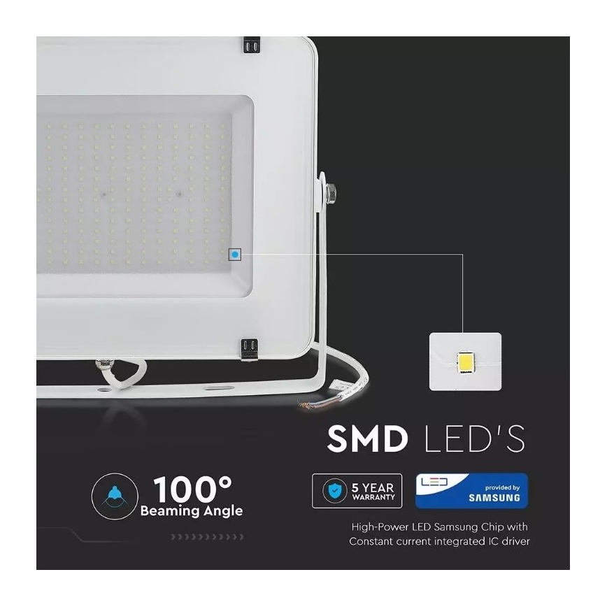 LED Reflektor SAMSUNG CHIP LED/300W/230V 6400K IP65 bílá