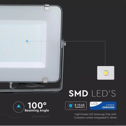 LED Reflektor SAMSUNG CHIP LED/300W/230V 6400K IP65 šedá