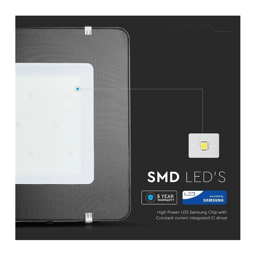 LED Reflektor SAMSUNG CHIP LED/500W/230V IP65 4000K černá