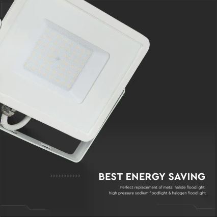 LED Reflektor SAMSUNG CHIP LED/50W/230V 3000K IP65 bílá