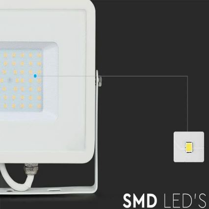 LED Reflektor SAMSUNG CHIP LED/50W/230V 3000K IP65 bílá