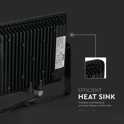 LED Reflektor SAMSUNG CHIP LED/50W/230V 3000K IP65 černá