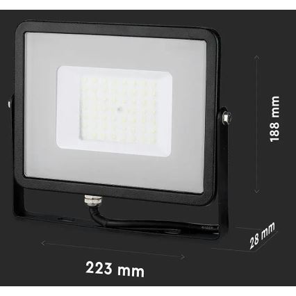 LED Reflektor SAMSUNG CHIP LED/50W/230V 3000K IP65 černá