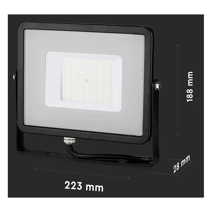 LED Reflektor SAMSUNG CHIP LED/50W/230V 3000K IP65 černá