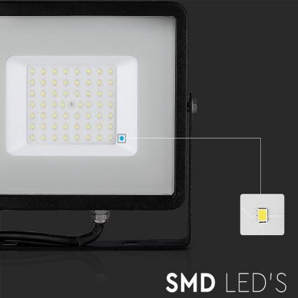 LED Reflektor SAMSUNG CHIP LED/50W/230V 4000K IP65 černá