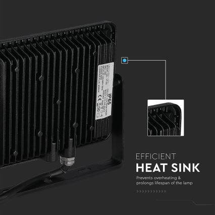 LED Reflektor SAMSUNG CHIP LED/50W/230V 4000K IP65 černá