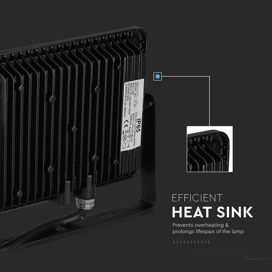 LED Reflektor SAMSUNG CHIP LED/50W/230V 4000K IP65 černá