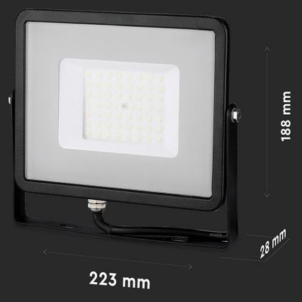 LED Reflektor SAMSUNG CHIP LED/50W/230V 4000K IP65 černá