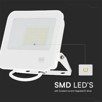 LED Reflektor SAMSUNG CHIP LED/50W/230V 6500K IP65 bílá