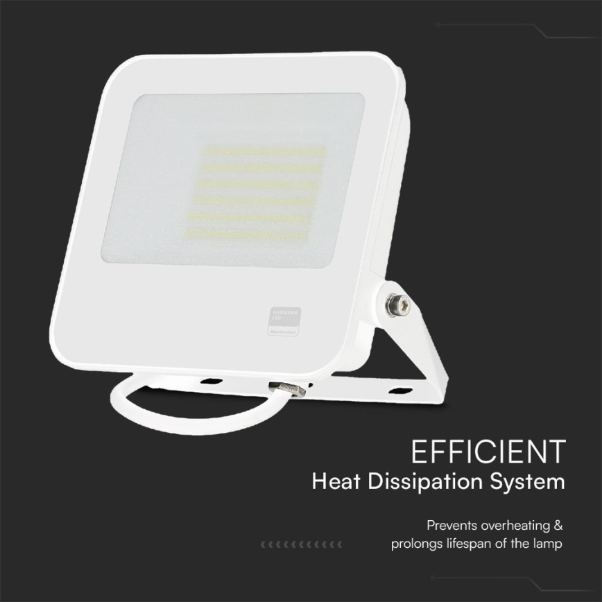 LED Reflektor SAMSUNG CHIP LED/50W/230V 6500K IP65 bílá