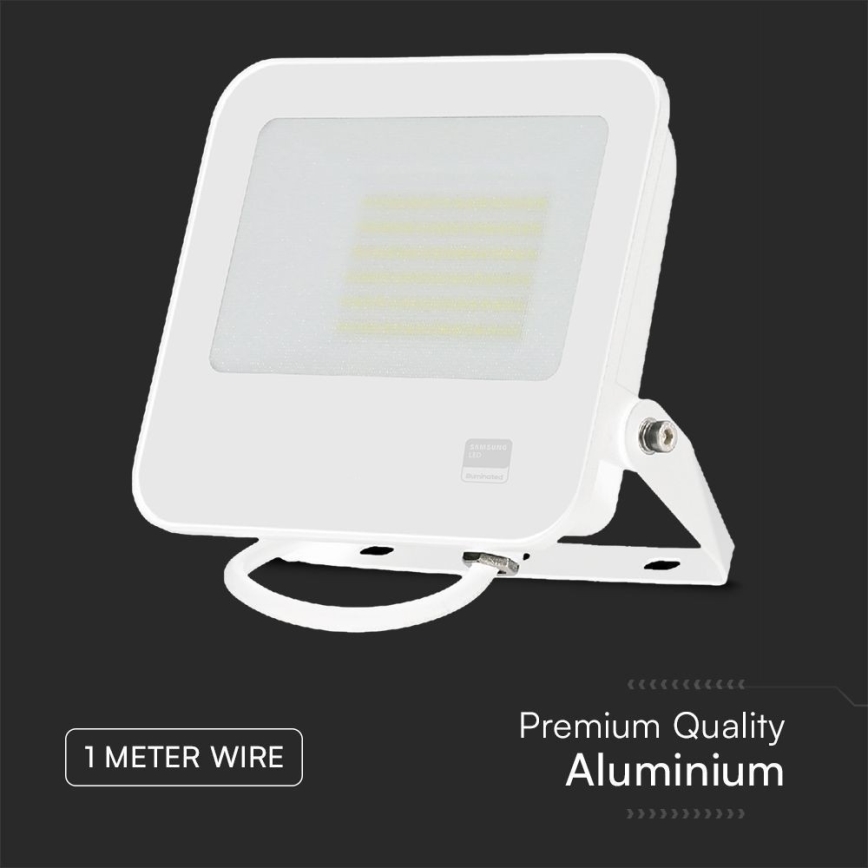 LED Reflektor SAMSUNG CHIP LED/50W/230V 6500K IP65 bílá