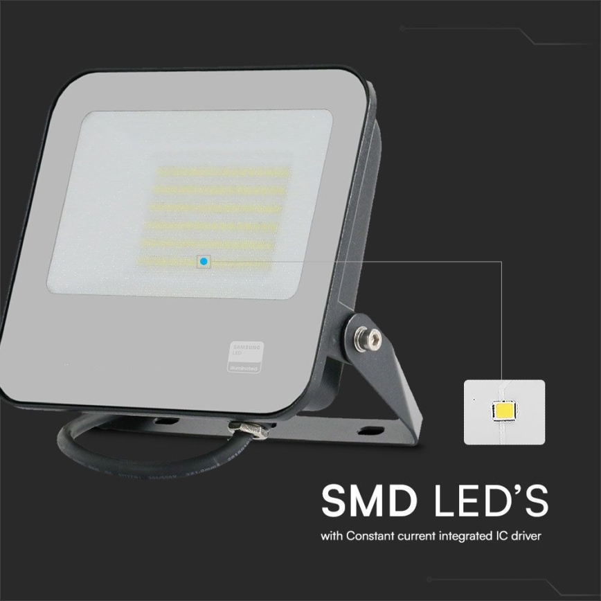 LED Reflektor SAMSUNG CHIP LED/50W/230V 6500K IP65 černá