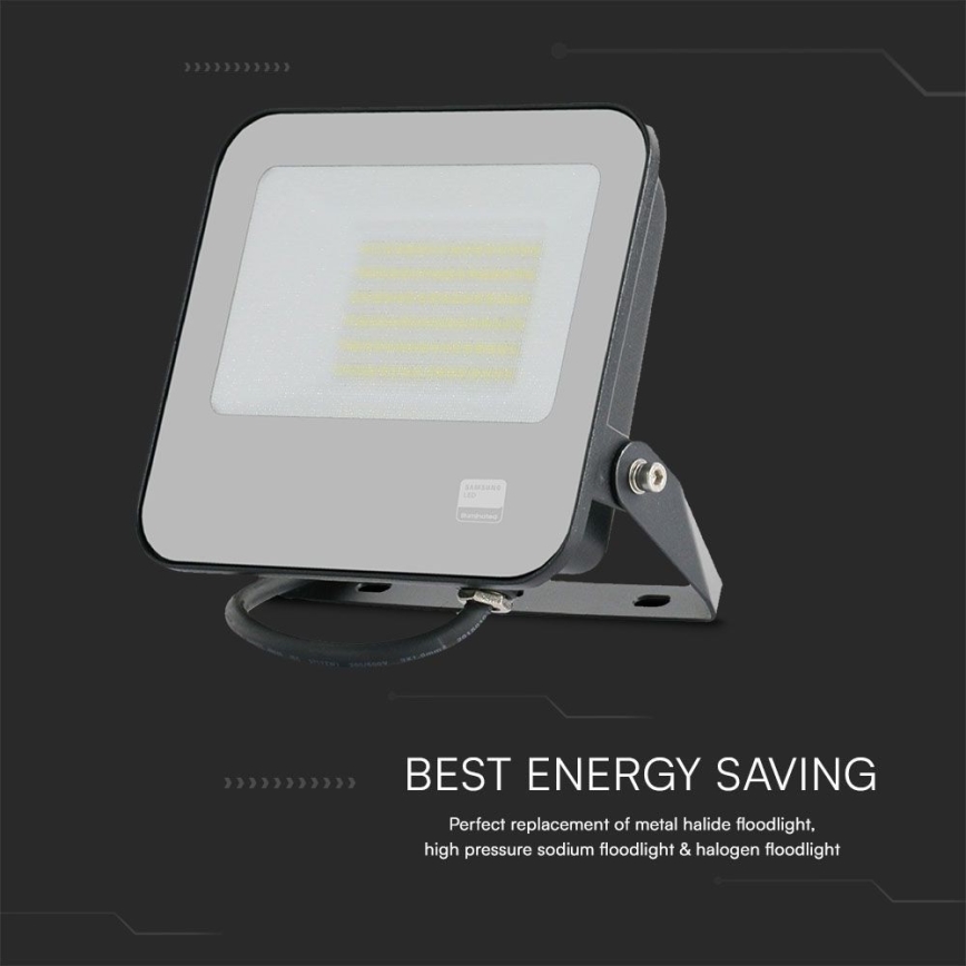 LED Reflektor SAMSUNG CHIP LED/50W/230V 6500K IP65 černá