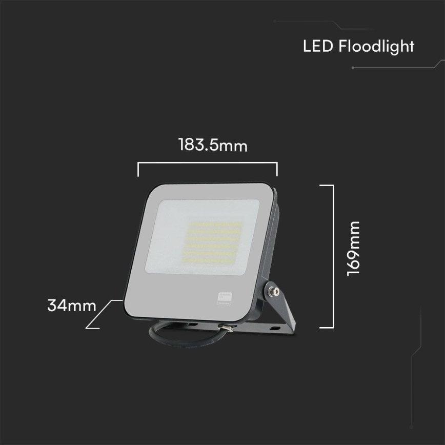 LED Reflektor SAMSUNG CHIP LED/50W/230V 6500K IP65 černá