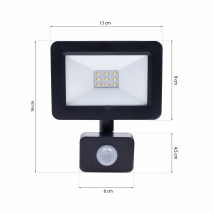 LED Reflektor se senzorem LED/10W/230V IP65 6000K