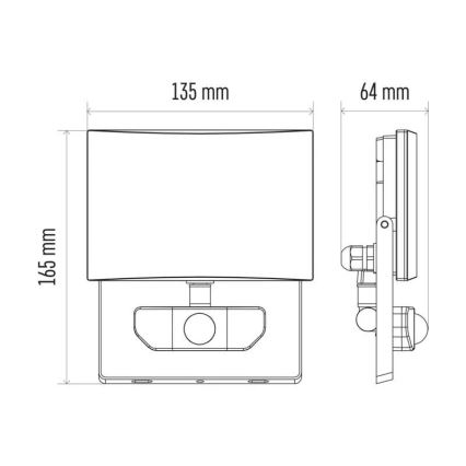 LED Reflektor se senzorem LED/20W/230V IP54