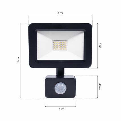 LED Reflektor se senzorem LED/20W/230V IP65 6000K