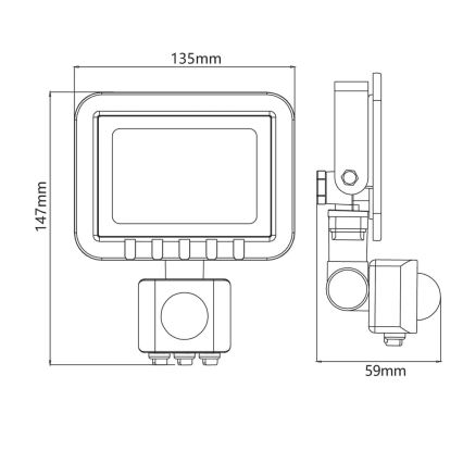 LED Reflektor se senzorem LED/20W/230V IP65