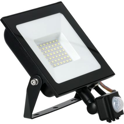 LED Reflektor se senzorem LED/50W/230V 6500K IP44 černá
