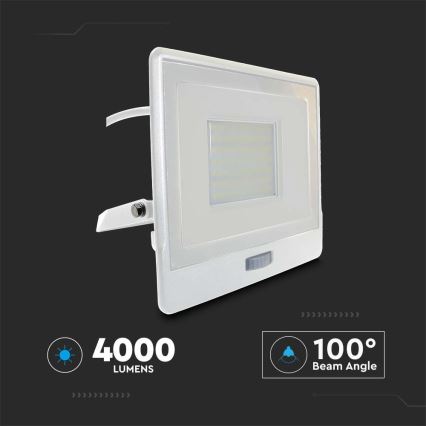 LED Reflektor se senzorem LED/50W/230V 6500K IP65 bílá