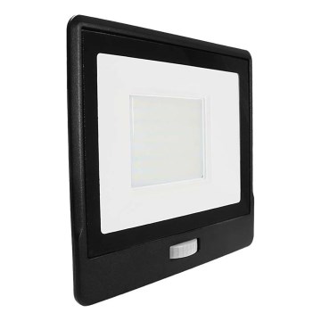 LED Reflektor se senzorem LED/50W/230V 6500K IP65 černá