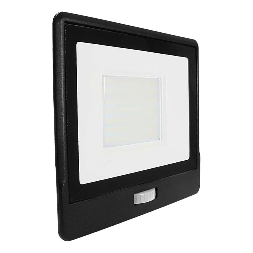 LED Reflektor se senzorem LED/50W/230V 6500K IP65 černá
