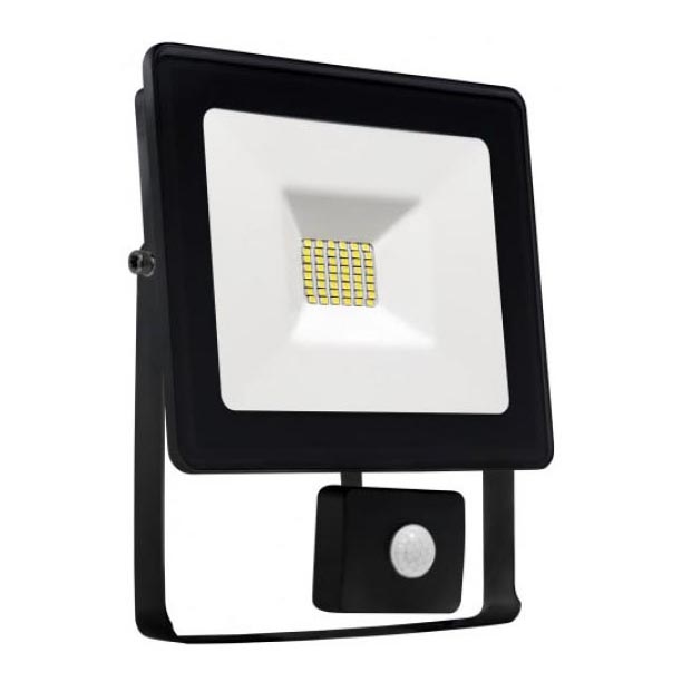 LED Reflektor se senzorem NOCTIS LUX SMD LED/20W/230V 1700lm černá IP44