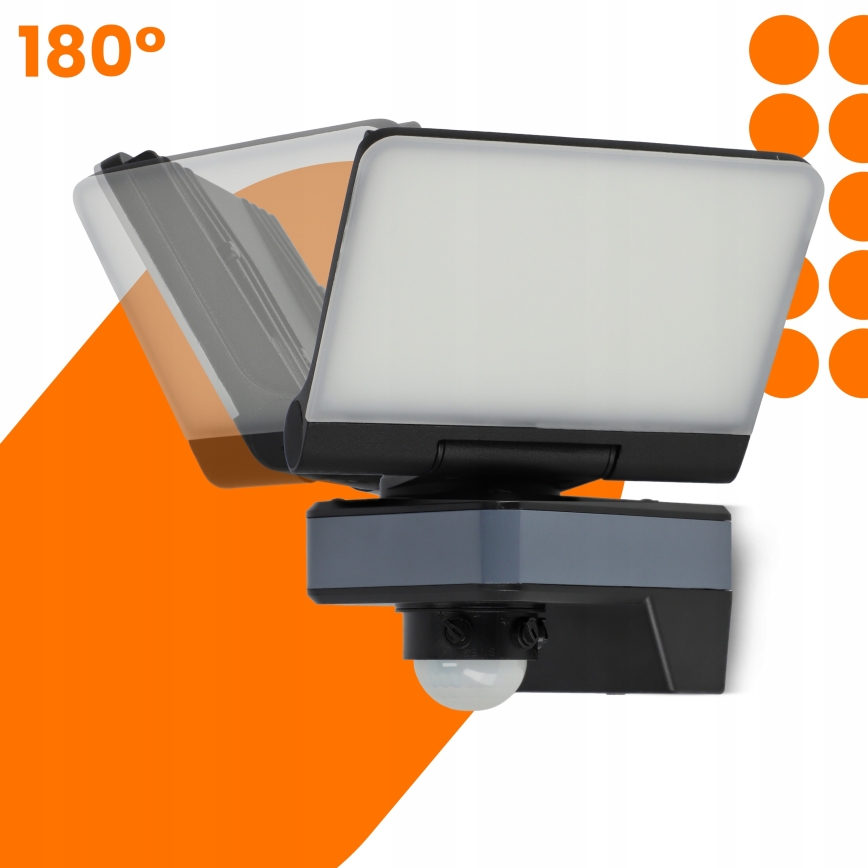 LED Reflektor se senzorem pohybu a soumraku LED/24W/230V 4200K IP54 černá