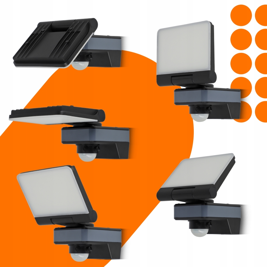 LED Reflektor se senzorem pohybu a soumraku LED/24W/230V 4200K IP54 černá